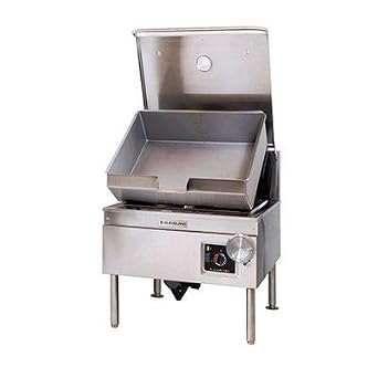 Cleveland Range SGL30TR DuraPan Tilting Skillet, natural gas, 30-gallon capacity, modular open base, standard with hydraulic hand tilt with quick lowering feature, stainless steel construction, 120v