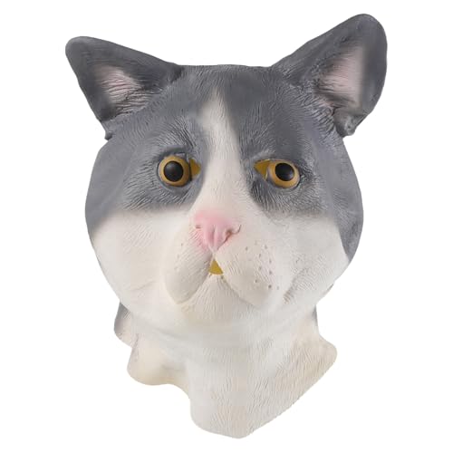 Masque de chat blanc confortable et élastique pour un cosplay réaliste