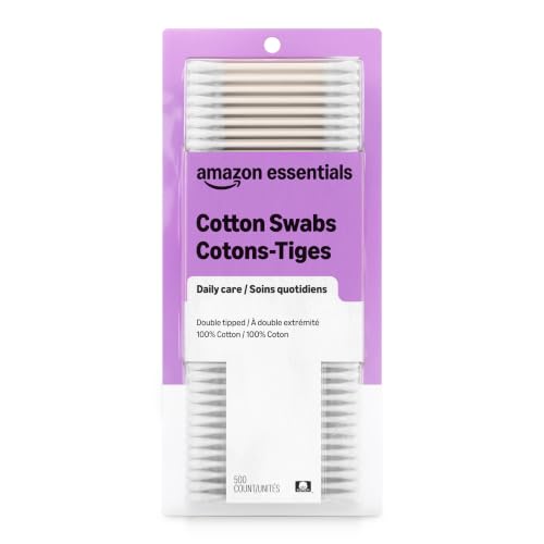 Amazon Essentials Cotton Swabs, 500 Count...