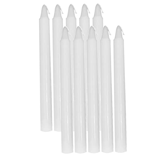Warmhm 10 Pièces Bougie Blanche Bougies De Thé Décor Pots à Bougies Vases à Bourgeons Chauffe-plat En Vrac Coniques Blanches Bougeoirs Effilées Paraffine