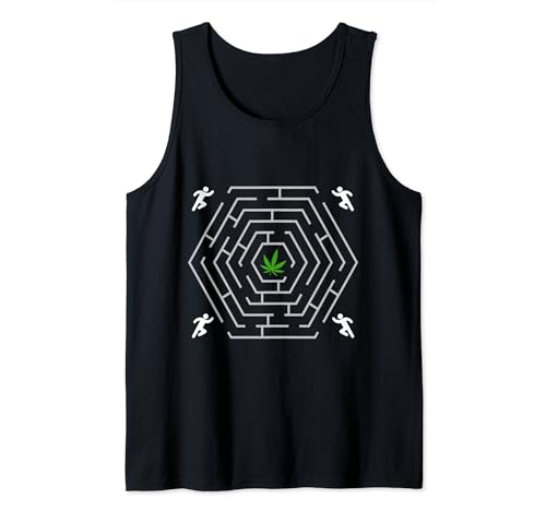 Maze Find Marijuana Smoker Just Chilling Weed Stoner 420 Tank Top