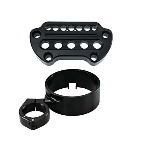 HCmotorku Soporte de indicador de montaje lateral para motocicleta de 39 mm, abrazadera de manillar para Harley Dyna 1993-2005 Sportster XL883 X1200 1993-2023, color negro