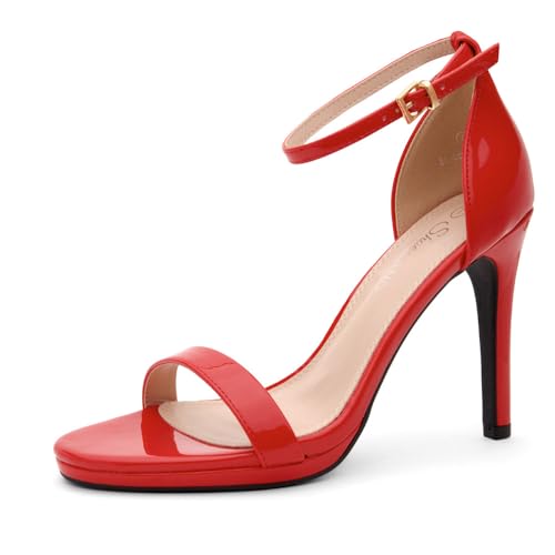Image of Shoe Land Women's High Heels - Open Toe Stiletto Heels with Adjustable Ankle Strap | Dressy Sexy Strappy Heeled Sandals for Wedding, Prom, Party & Evening Wear
