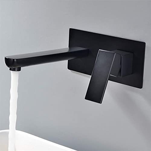 Grifo de lavabo empotrado con cascada y monomando para pared de baño moderno