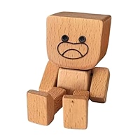 Figurine D’Homme En Bois Secouant – Décoration Bureau Ou Tableau De Bord Amusante, Base Antidérapante, Cadeau Original