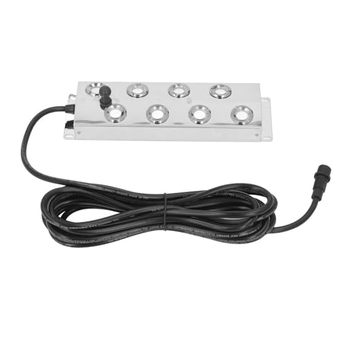 Humidificador Nebulizador Ultrasónico, 8 Cabezales IP67, a Prueba de Agua, Generador de Niebla Silencioso de Acero Inoxidable 304 con Cable de 5m para Paisaje