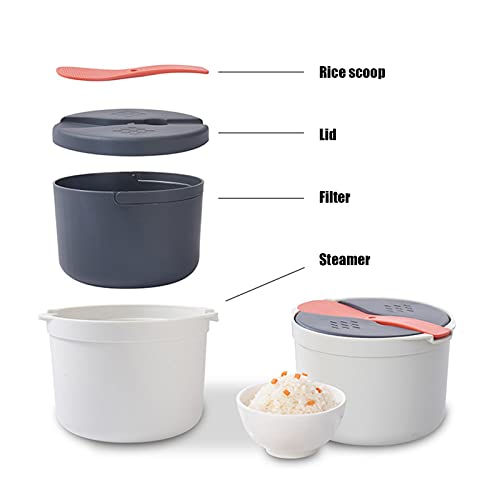 Weather Reiskocher - Microwave Dampfgarer 2L Multifunktionale Mehrschichtig Gedämpfter Reiskocher Für Quinoa, Couscous… – Bild 3