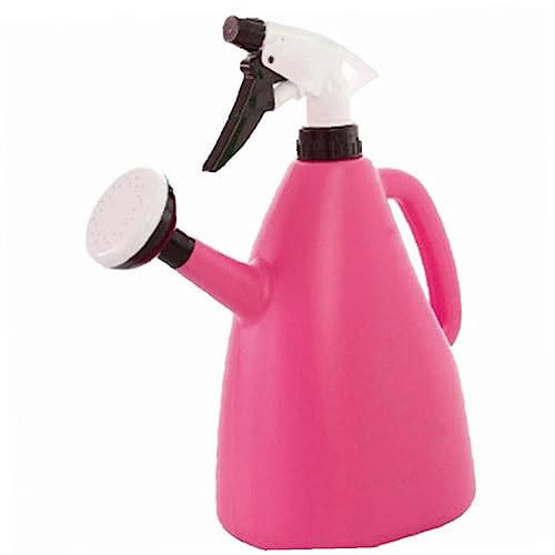 じょうろ 1l プラスチック スプレーボトル 加圧式 霧吹き 極細ミスト ノズル調整可能 ガーデニング 園芸 おしゃれ [レッド]