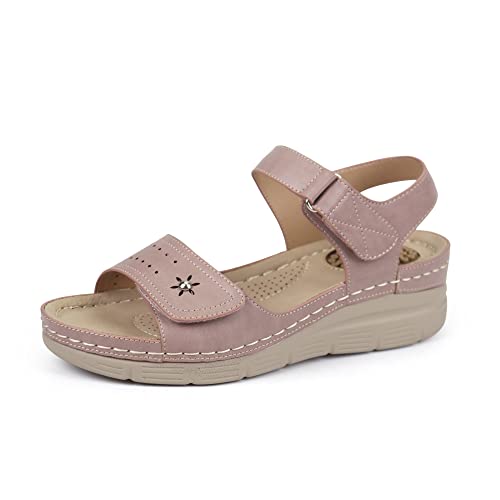 Image of JABASIC Women Comfortable Sandals Orthotic Walking Sandals Orthopedic Arch Support Sandals