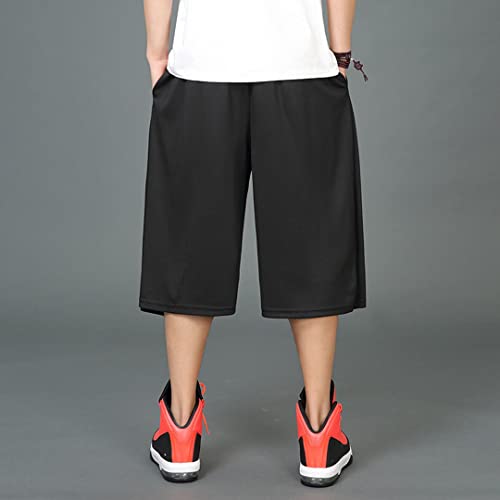 Long Basketball Shorts Men Big and Tall 3X Summer Activewear Casual Mens Workout Black Summer Wear2