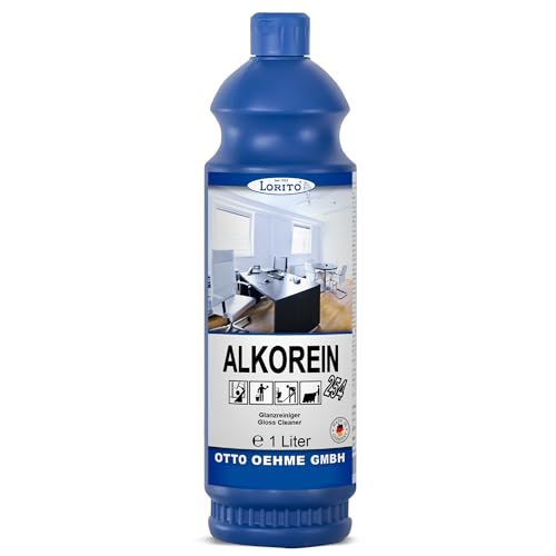 Lorito Alkorein Glanzreiniger Boden, 1 Liter Konzentrat, Reiniger für Bodenpflege von Hartböden Keramik, Fliesen, Stein, Kunststoff und Glas