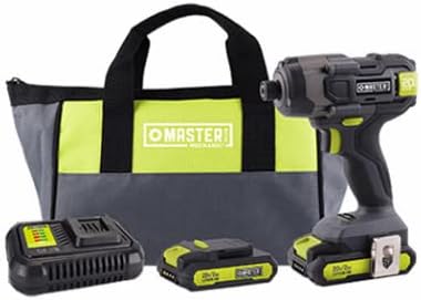 Master Mechanic ML-IS41GD-200 20-Volt Compact Cordless Impact Drill Kit, (2) Bat