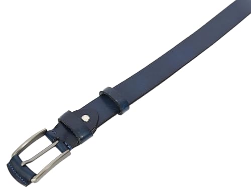 Mens Real Leather Handmade Casual Style Every Day Adjustable Daily Wear Belt Taraz, Navy, Length 97 cm, 34" Waist3