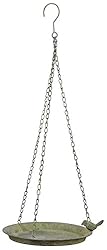 Esschert Design AM82 Bebedero para pájaros: El comedero para pájaros de metal envejecido aporta a cualquier jardín una romántica sensación vintage El elegante bebedero para pájaros es el lugar perfecto para pájaros Cuelga el comedero cerca de una ventana o patio para disfrutar más fácilmente E...