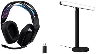 Logitech G Logitech G535 سماعة الألعاب اللاسلكية ذات السرعة الخفيفة Litra Beam Premium LED Gaming Key Light مع Truesoft