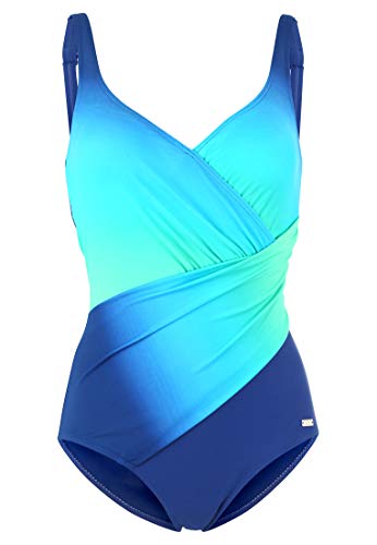 Lascana Damen Badeanzug mit Farbverlauf & Wickeloptik, Softcups,...
