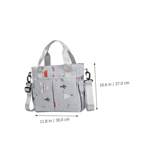 Bolsa de pañales de gran capacidad para cochecito con compartimento de nailon resistente 4