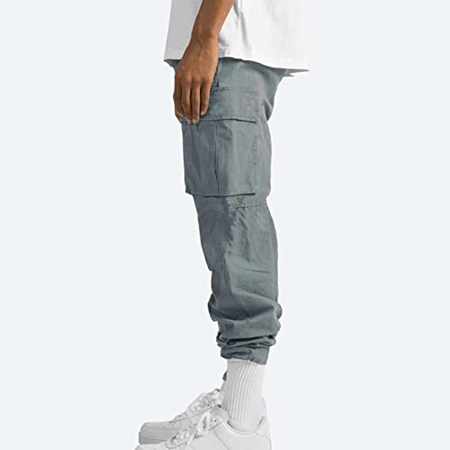 lcyhony Mens Cargo Pants Relaxed Fit Stretchy Outdoor Hiking Pants Elastic Drawstring Waist Lounge Pants with Multi Pockets3