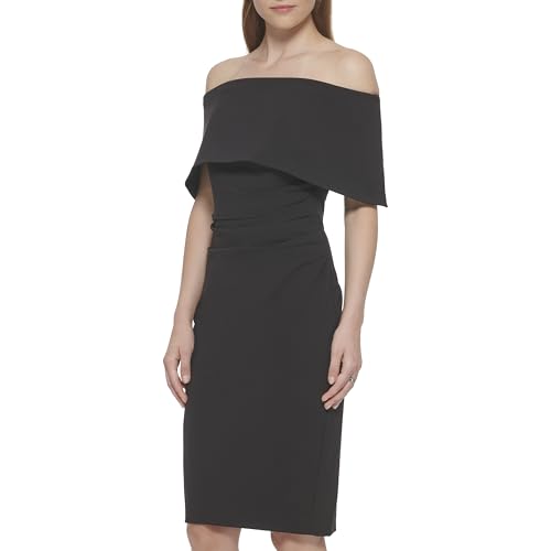 Vince Camuto Women's Sleeveless Off Shoulder Cocktail Midi Dress3