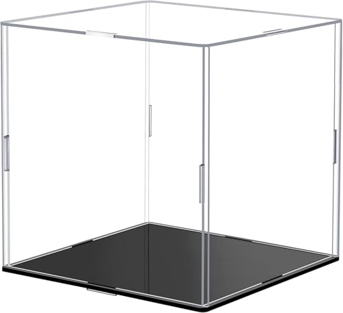 Image of Clear Self-Assembly Acrylic Display Case - 8 x 8 x 8 Inch | Transparent Dust-Proof Protection Showcase for Figurines, Collectibles, Action Figures, Basketballs & More