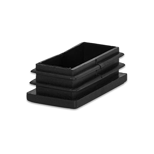 Image of Flyshop 8 Pack Black Chair Glide Inserts Plastic Plugs Rectangle Pipe Tubing End Caps 30 x 50 mm, 1-3 /16 inch x 2 inch