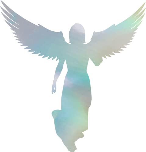 Image of Angel With Wings (Hologram) (Set Of 2) Premium Waterproof Vinyl Decal Stickers For Laptop Phone Accessory Helmet Car Window Bumper Mug Tuber Cup Door Wall Decoration
