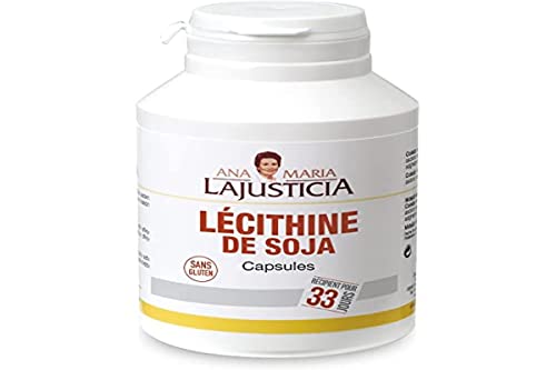 Ana Maria Lajusticia - Lecitina de soja - 300 cuentas. Disminuye los niveles de colesterol en la sangre y mejora la memoria. Apto para veganos. Caja para 33 días de tratamiento.