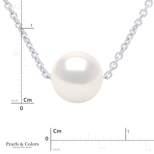 Collier chaîne perle de culture d'eau douce AAA+ en argent 925 - 2