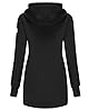 ELFIN Women's Long Sleeve Zipper Hoodies Sweatshirt Jumper Jacket Coat Outwear Pullover Hoody Black #2
