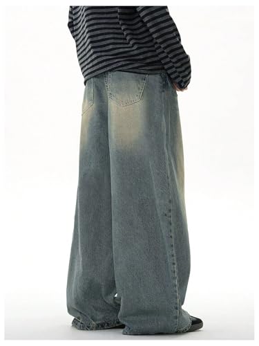 Floerns Men's Baggy Jeans Vintage Wide Leg Y2k Hip Hop Denim Pants Streetwear3