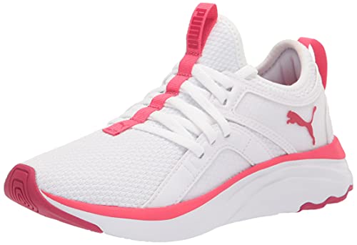 Puma SOFTRIDE Sophia Running Shoe, White-Persian Red-Paradise Pink, 5 US Unisex Big Kid