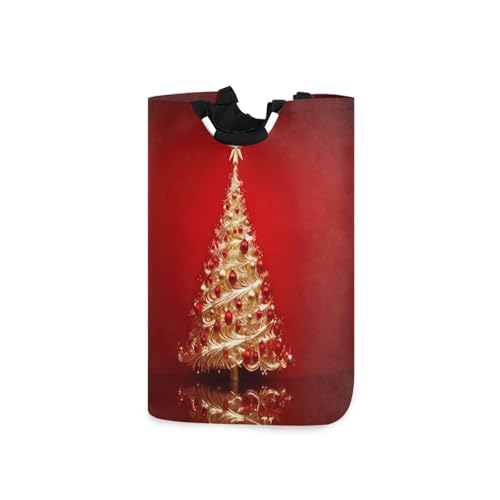 Jihqo Laundry Hamper Basket Christmas Tree Collapsible Nursery Storage Bin Waterproof Clothing Baskets for Home Bedroom Bathroom Washing Room