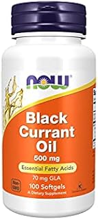 NOW Supplements, Black Currant Oil 500 mg with 70mg of GLA (Gamma-Linolenic Acid), 100 Softgels