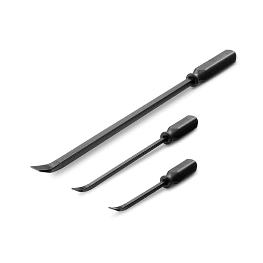 TEKTON Angled Tip Handled Pry Bar Set with Striking Caps, 3-Piece (12, 17, 25-Inch) | LSQ42103