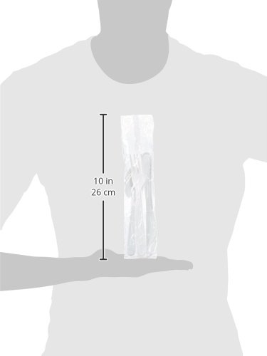 Amazon Basics Heavy-Weight Plastic Individually Wrapped Cutlery Kits, White, 500-Count