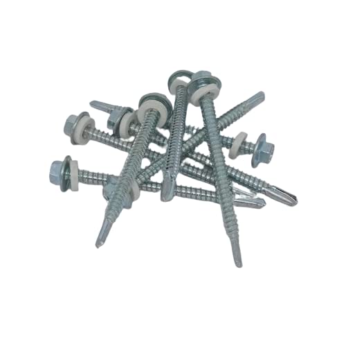 B K JAGAN & CO Hex Head Self drilling Tapping Screws Zinc Plated Carbon Screw (12x65mm, 100)