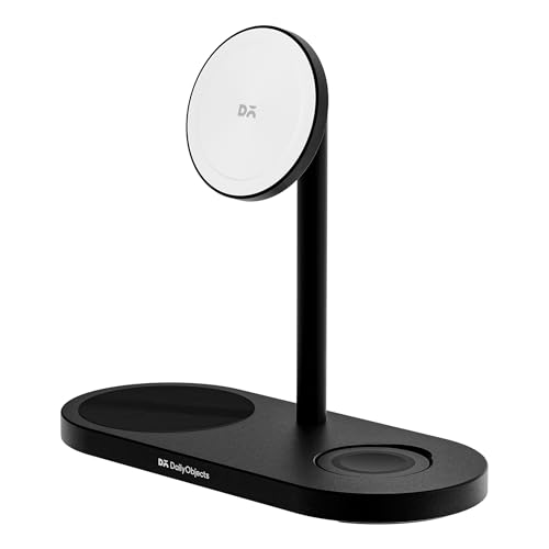 Image of DailyObjects Surge Max 3-in-1 Magnetic Wireless Charging Station - 30W | Compatible wit iPhone 12 and Above & All Qi Enabled Phones, Earbuds, Smartwatches | Fast Charging | USB Type C Port - Grey