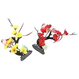 MINAOLULUS 2 Stück Sushi Teller Dekorationen mit Künstlichen Pflaumenblüten Leicht Tragbar für Japanische Kaltgerichte und Restaurant Dekor