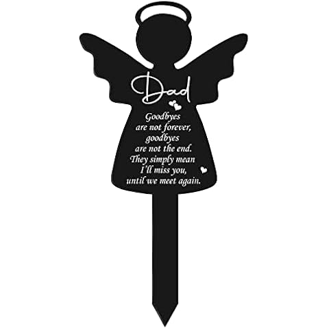 Memorial Grave Markers Memorial Angel Stake Sympathy Grave Plaque Stake Cemetery Garden Stake Memorial Acrylic Grave Stake Waterproof Garden Grave Decorations for Cemetery Outdoors Yard Remembrance Cover