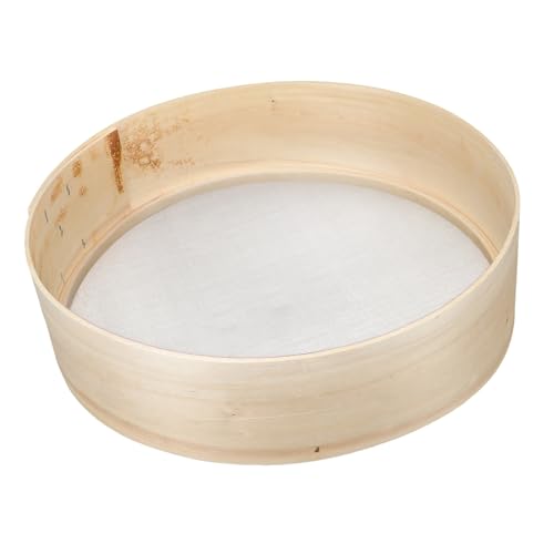 Healifty Wooden Flour Sieve Kitchen Tool for Fine Sifting Multi Functional Strainer for Flour Cocoa Powder and Sugar and Easy to Use