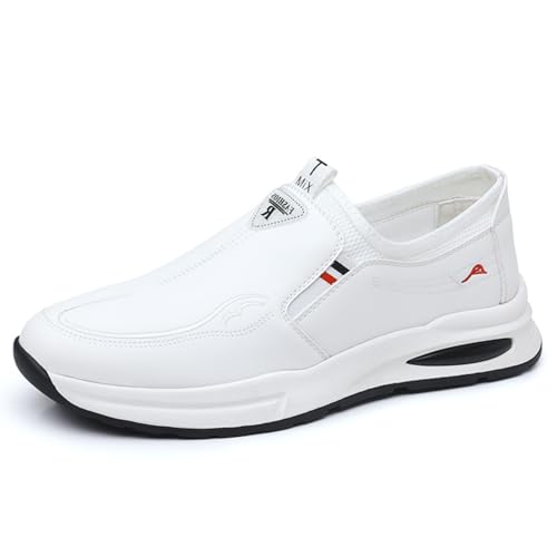 Men Casual Business Shoes Slip - on Adjustable Loafers Leather for Driving Working Walking Party Formal Oxfords