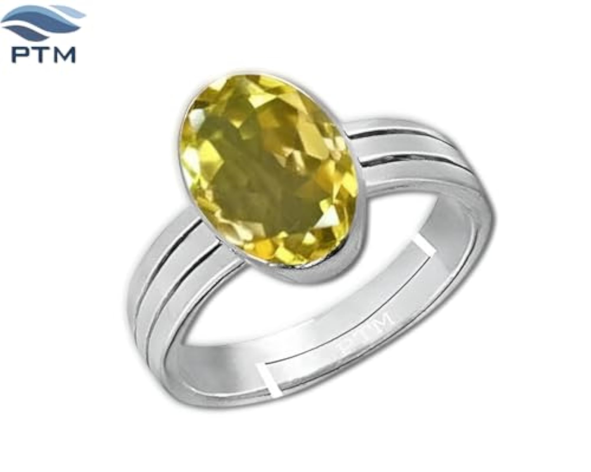 Women's 925 Sterling Silver Adjustable Citrine Gemstone Ring