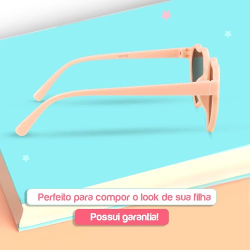 Óculos de Sol Rosa Lentes de Proteção UV400 Polarizadas Feminino Infantil Design Elegante e Moderno