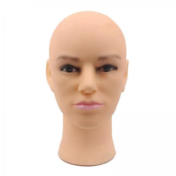 UJEAVETTE® 2xMale Men Bald Mannequin Head Glasses Headset Display Stand Skin Color-picture-24