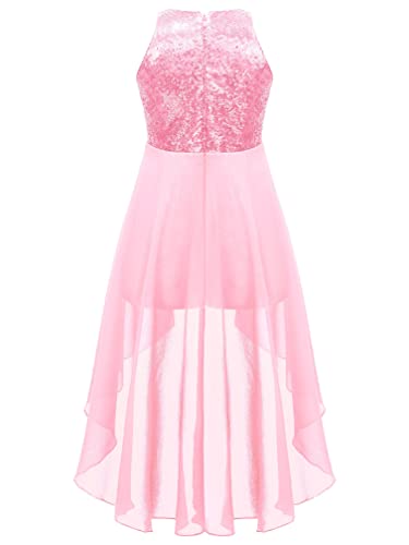 Ranrann Girls Sequins Party Dress Sleeveless Junior Flower Girl Dresses Romper Jumpsuit Maxi Pageant Ball Gown Pink 6 Years #TOP2