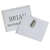 C-Line Clip Style Name Badge Holders with Inserts, 3.5 x 2.25 Inches, 50 per Box (95523)