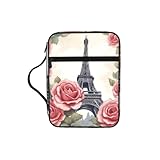 Tissu Oxford : cette housse de livre de la Bible imprimée Tour Eiffel et rose est fabriquée en tissu Oxford 100 % polyester résistant à l'eau. Il est léger, durable et conserve sa forme, protégeant votre Bible