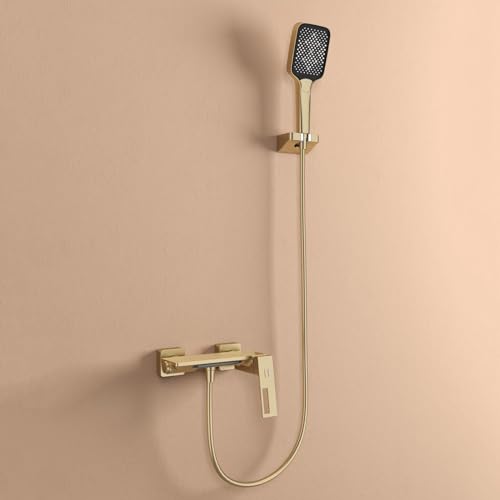 Ensemble de mélangeur de bain-douche or brossé anti-calcaire