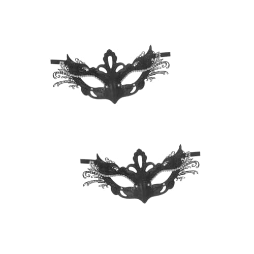 Masque de Carnaval Métallique Noir avec Élastique Ajustable pour un Maintien Parfait