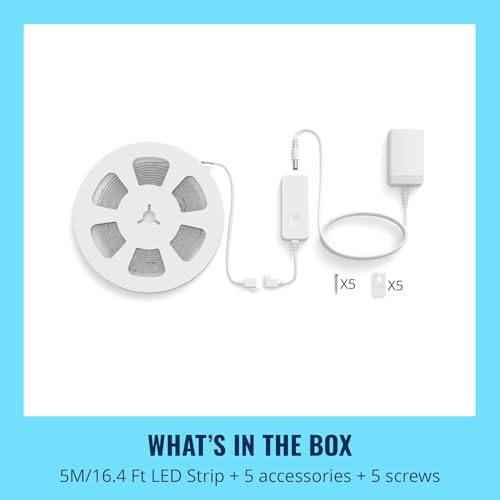 WiZ Connected 16.4 ft LED Light Strip For Your Smart Home - Flowing Multicolor LED, Color-Changing, Cuttable - Voice/App Control - Works with Google Home, Alexa and HomeKit - Image 7